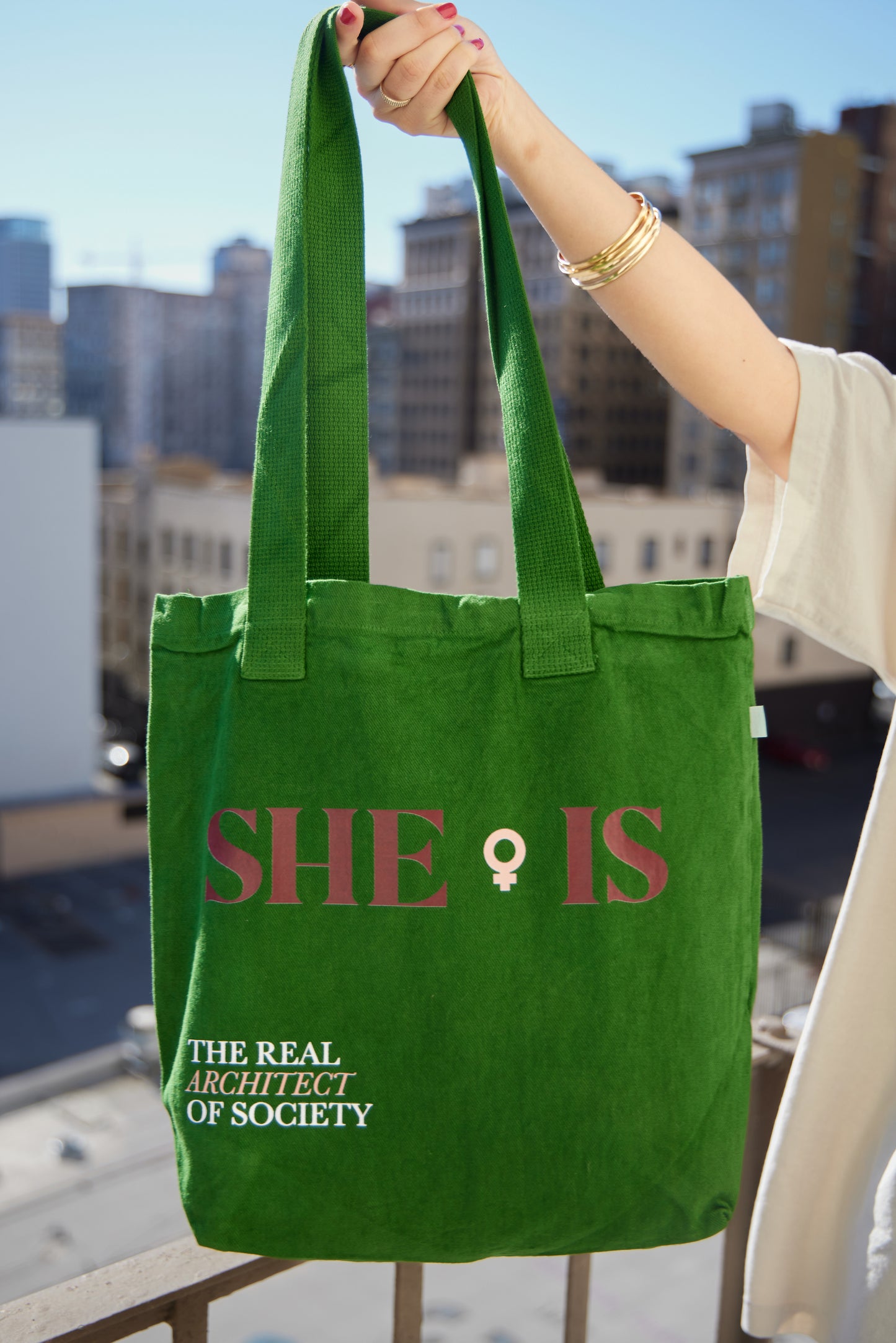 She is Tote Bag - Green