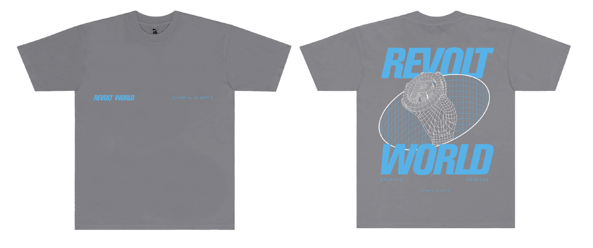 REVOLT WORLD TSHIRT - GREY BLUE