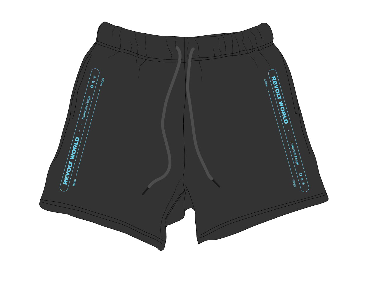 RW DRK GREY / LT BLUE SHORTS