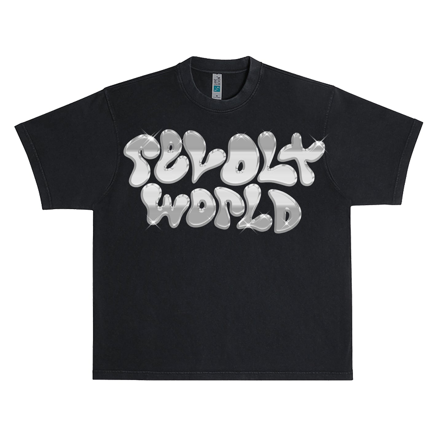 REVOLT WORLD TSHIRT - VINATGE BLACK BUBBLE