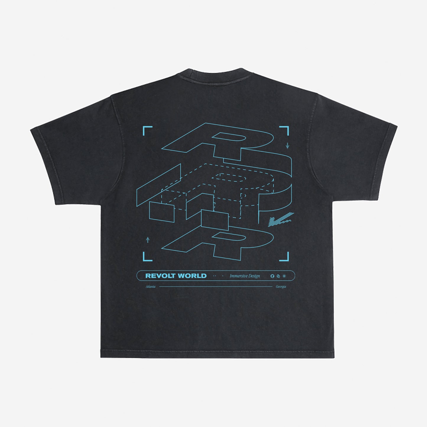 RW DECONSTRUCTED TSHIRT DRK GREY / LT BLUE