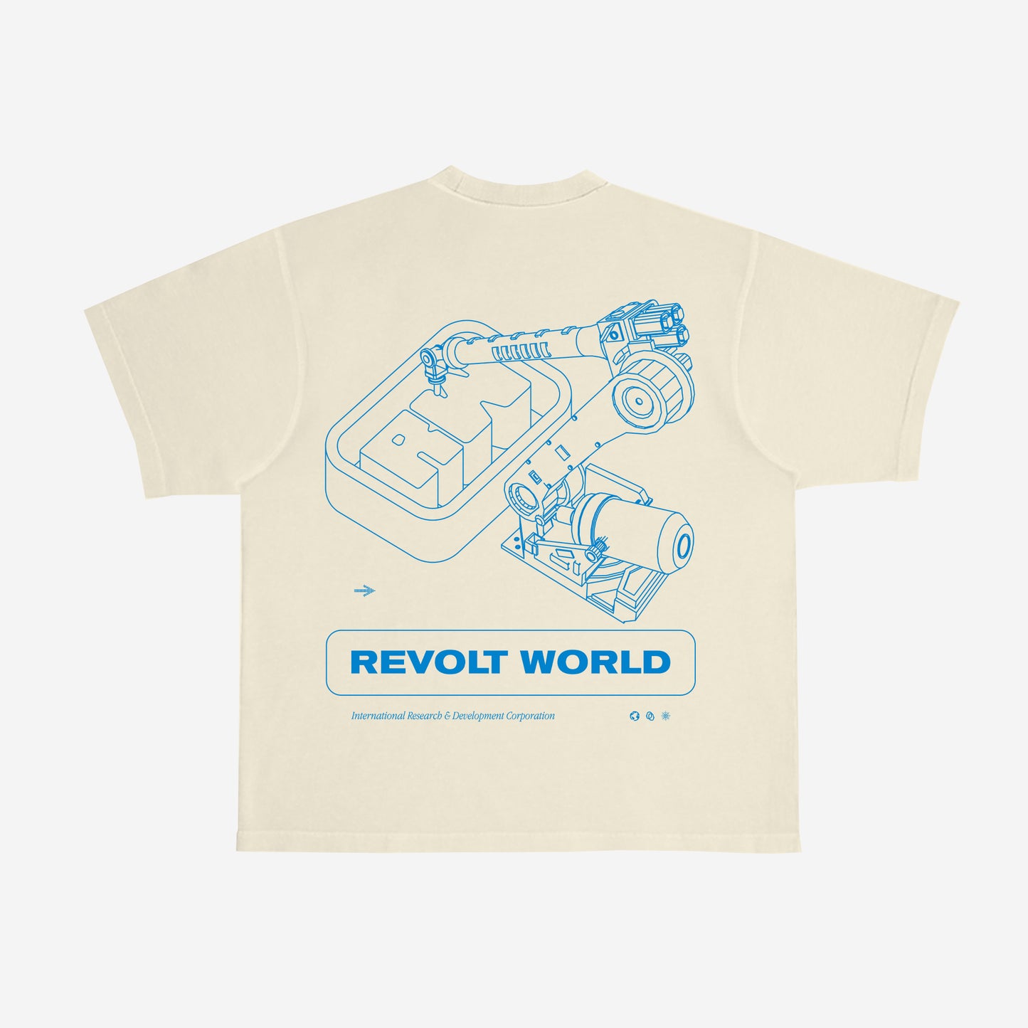 RW MECHANICS TSHIRT CREAM / BLUE