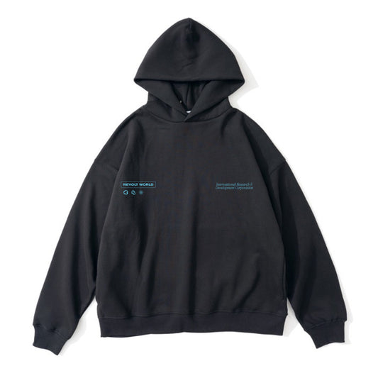 RW MECHANICS HOODIE DRK GREY / LT BLUE